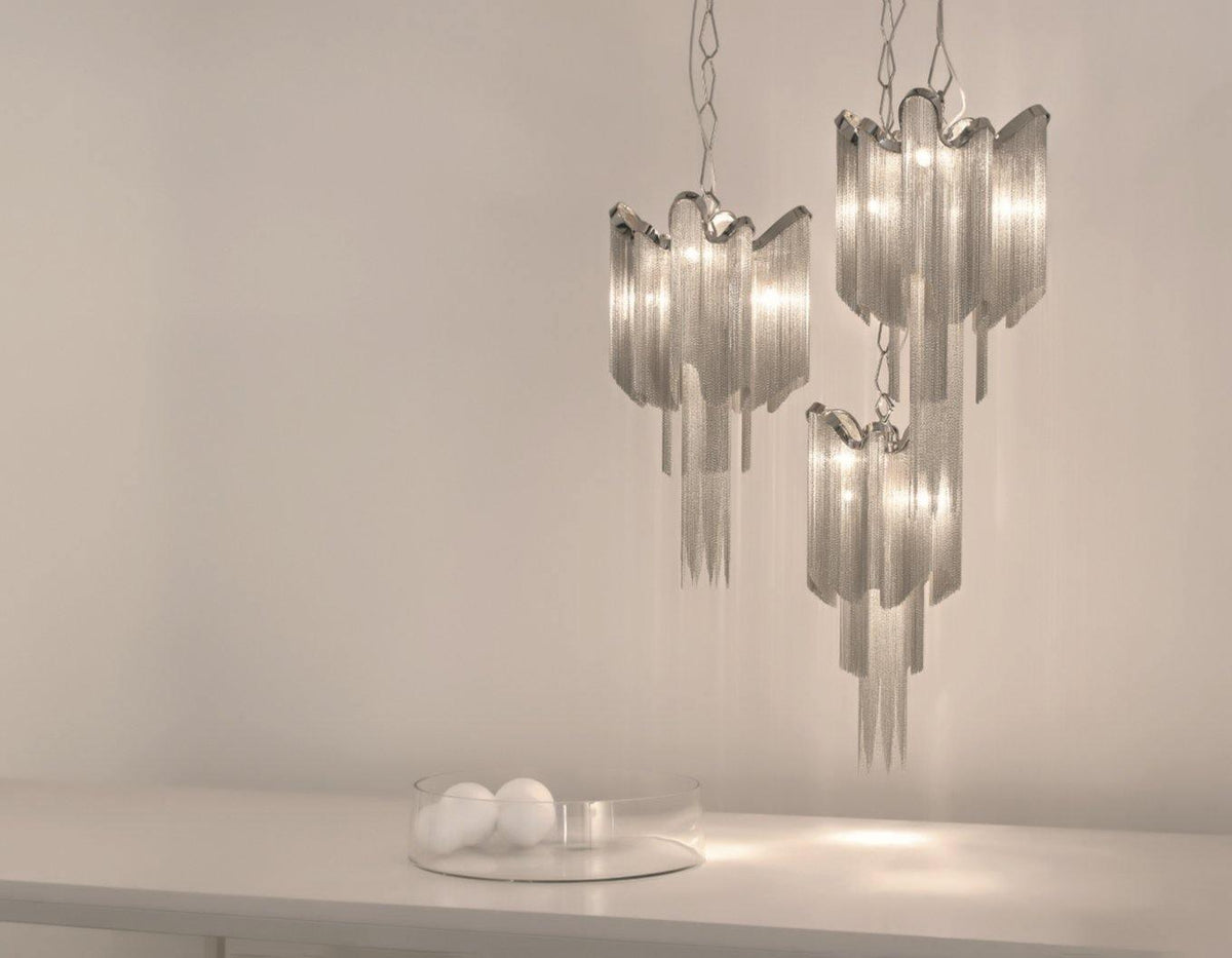 Lustra Pendelleuchte Stream Chain Nickel