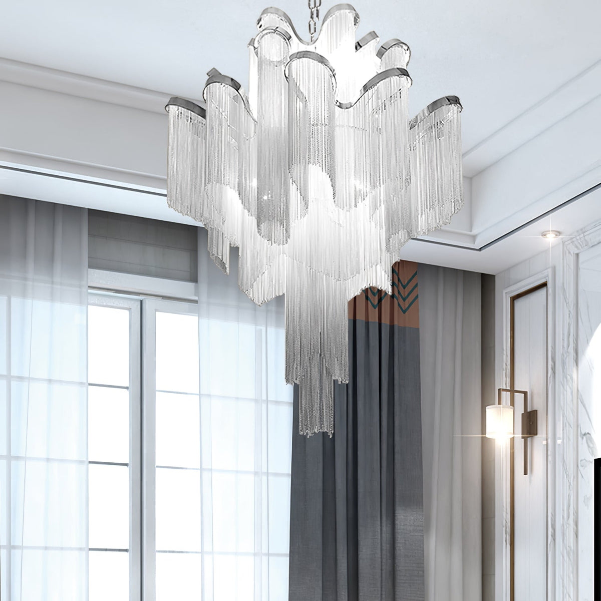 Lustra Pendelleuchte Stream Chain Nickel