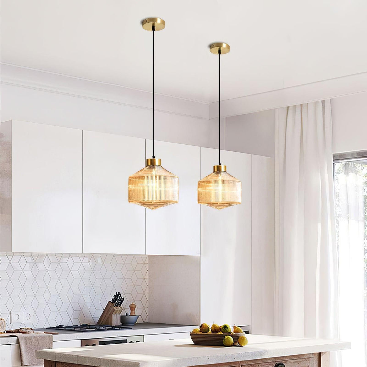Velorarn Pendelleuchte aus Glas in Rauchgrau mit künstlerischem Design