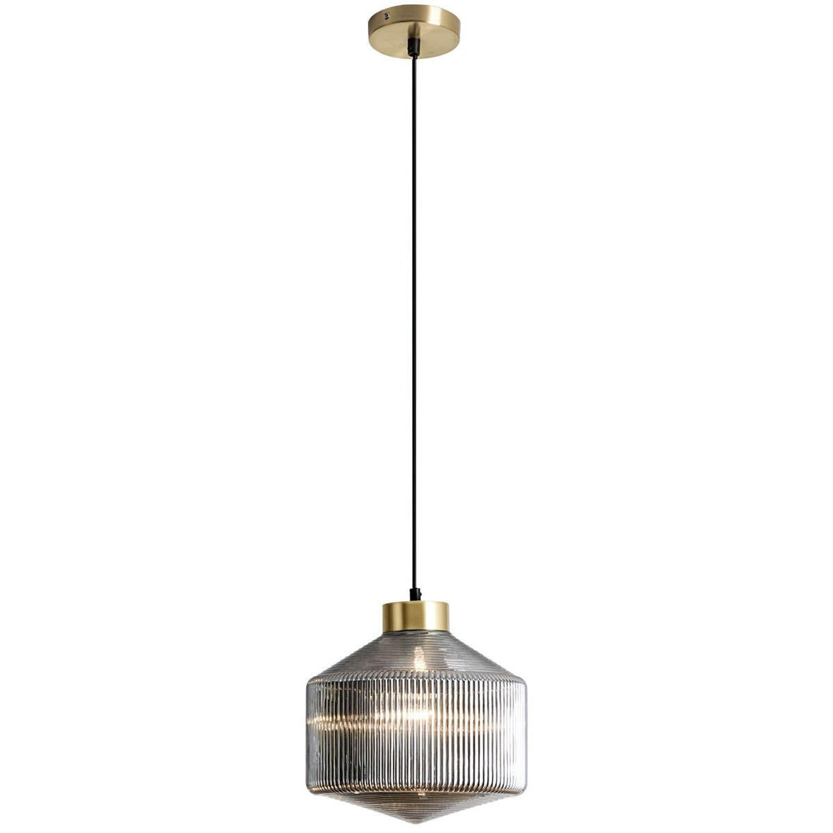 Velorarn Pendelleuchte aus Glas in Rauchgrau mit künstlerischem Design