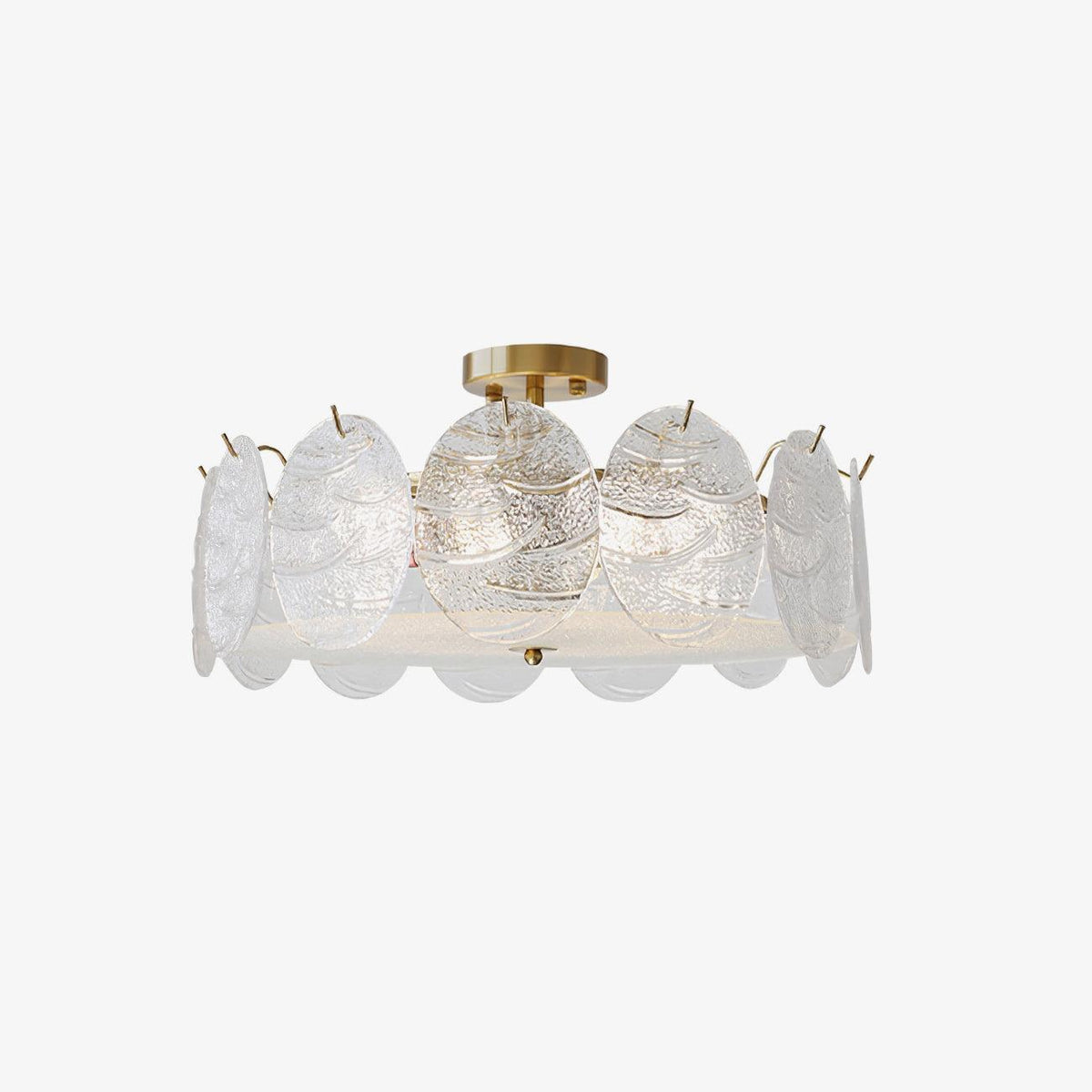 Velalaine Deckenleuchte mit Gold-Oberfläche und ribbed-Glas