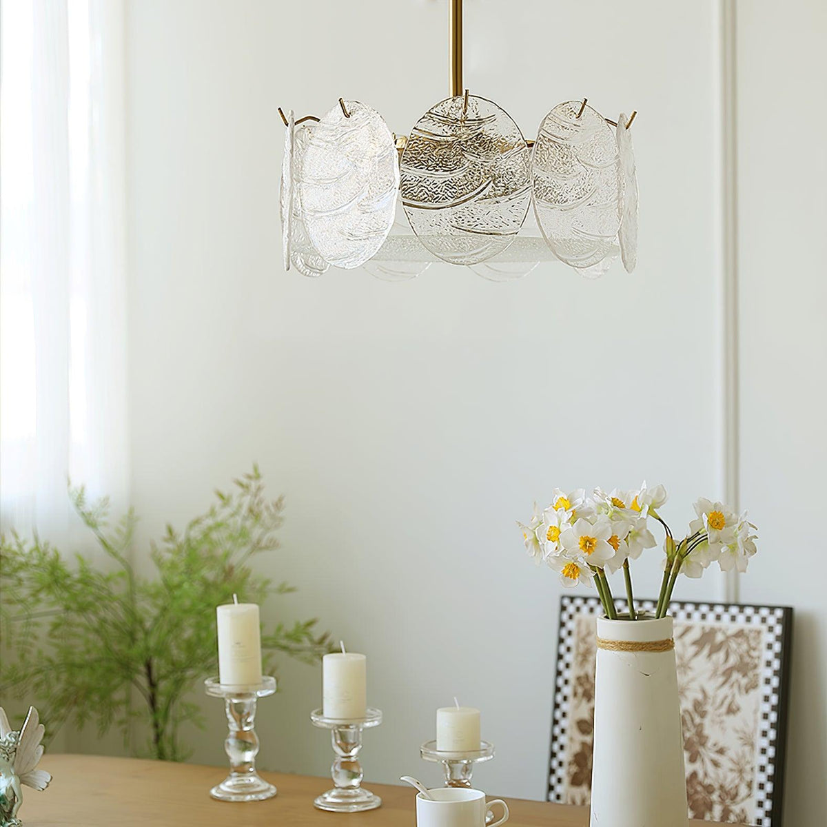 Velalaine Deckenleuchte mit Gold-Oberfläche und ribbed-Glas