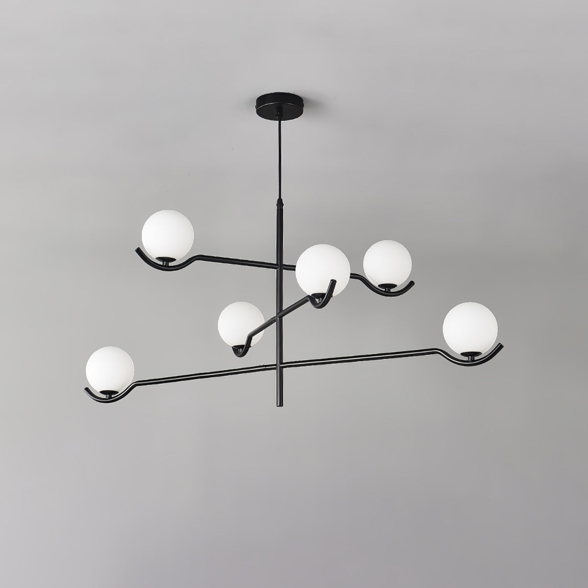 Elvian Kronleuchter Weiß Kugel Messing Minimalistisch