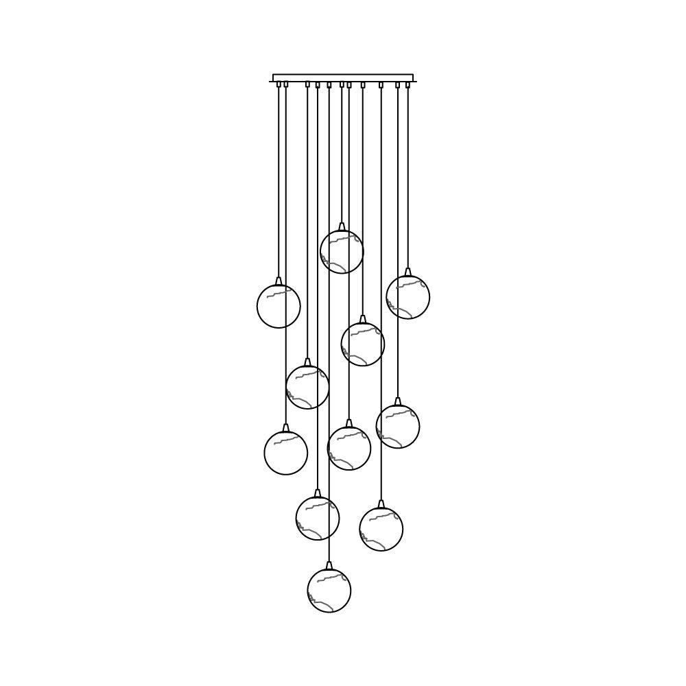 Sultana Kronleuchter Alabaster Cluster Orb Cascade