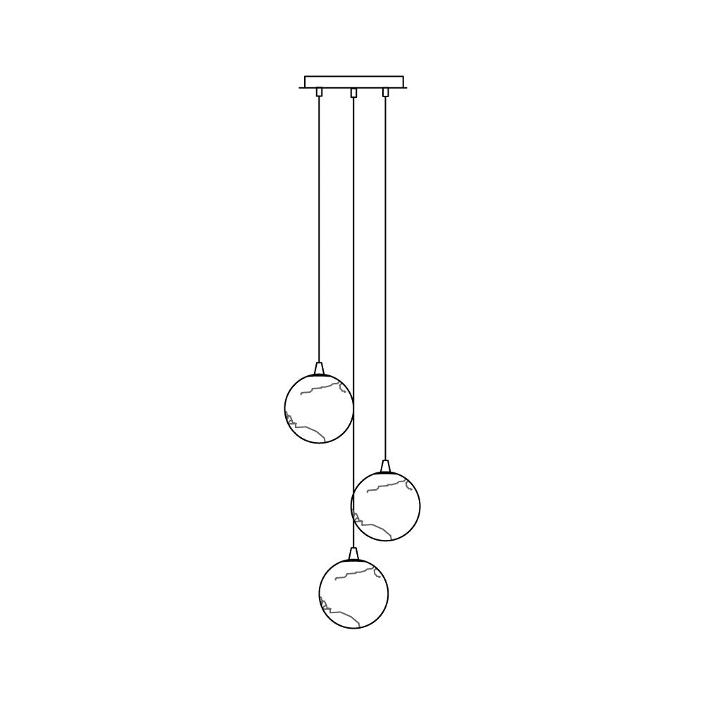 Sultana Kronleuchter Alabaster Cluster Orb Cascade