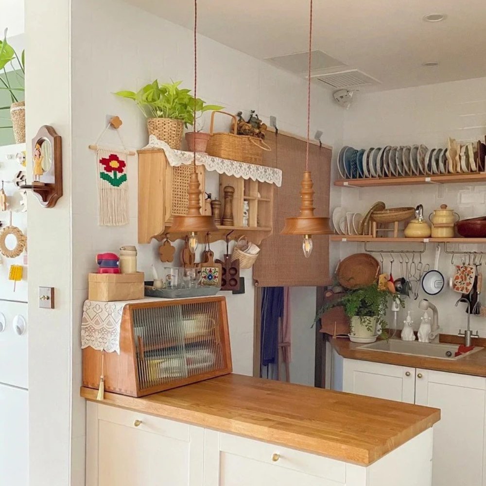Tessira Pendelleuchte aus Holz im Industrie-Stil
