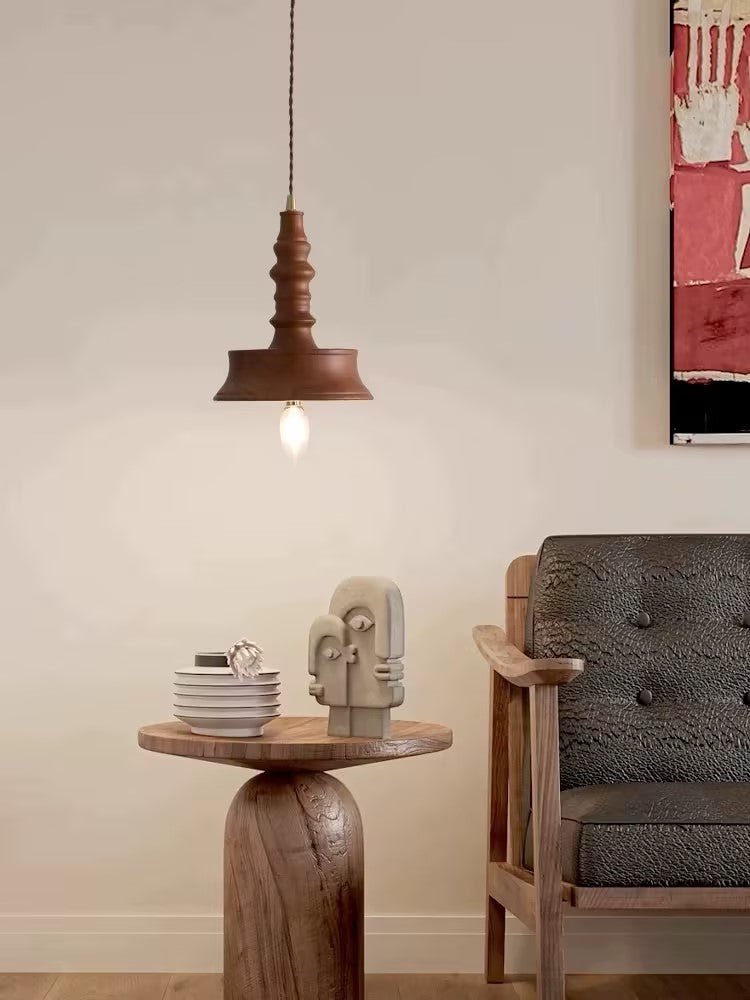 Tessira Pendelleuchte aus Holz im Industrie-Stil