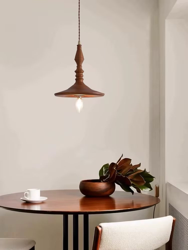 Tessira Pendelleuchte aus Holz im Industrie-Stil