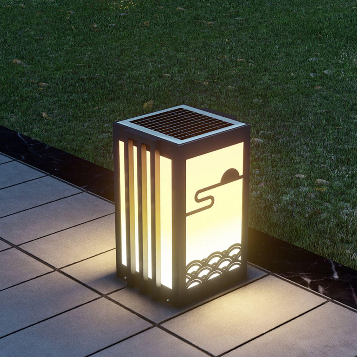 Rivenena Außenleuchte Rechteckig Sonnenaufgang-Muster Minimalistisch für Garten