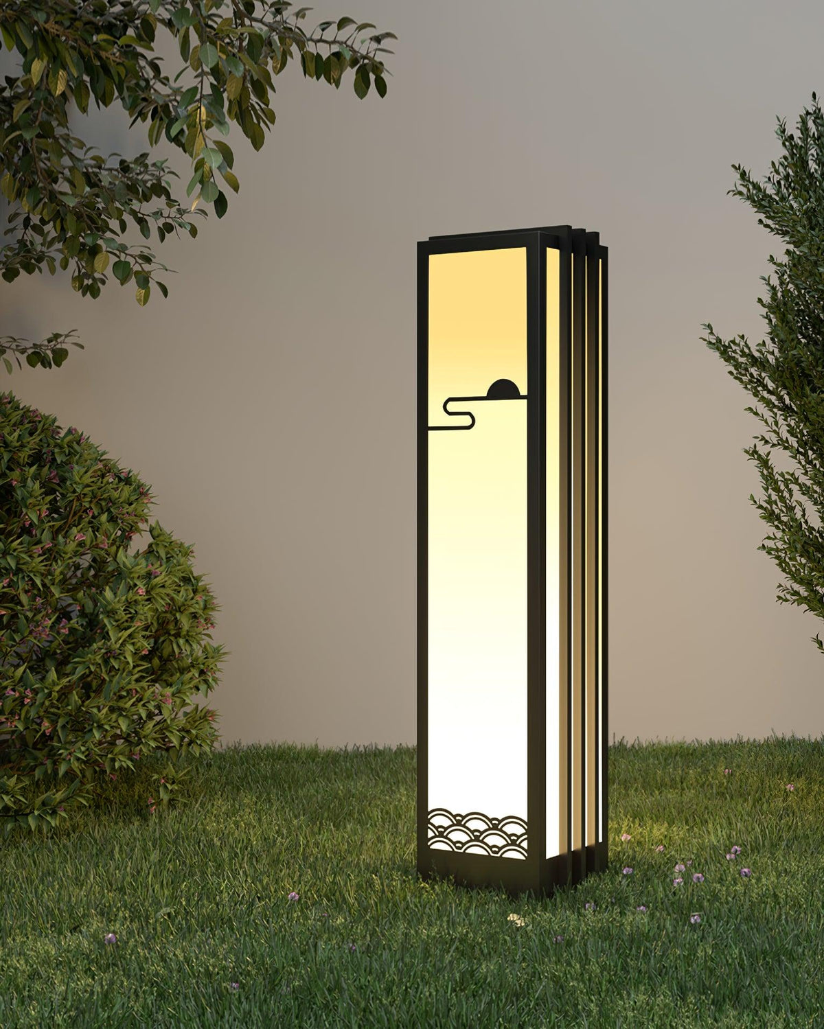 Rivenena Außenleuchte Rechteckig Sonnenaufgang-Muster Minimalistisch für Garten