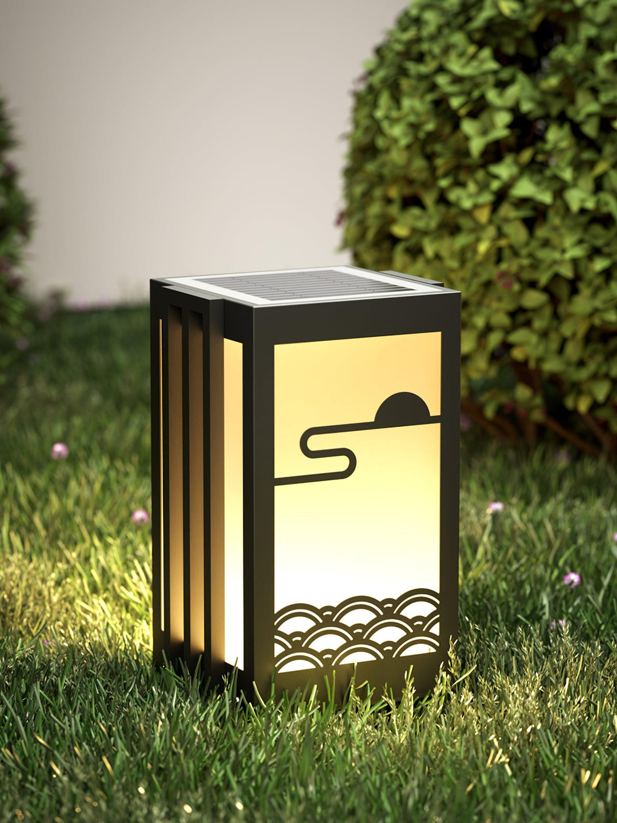 Rivenena Außenleuchte Rechteckig Sonnenaufgang-Muster Minimalistisch für Garten