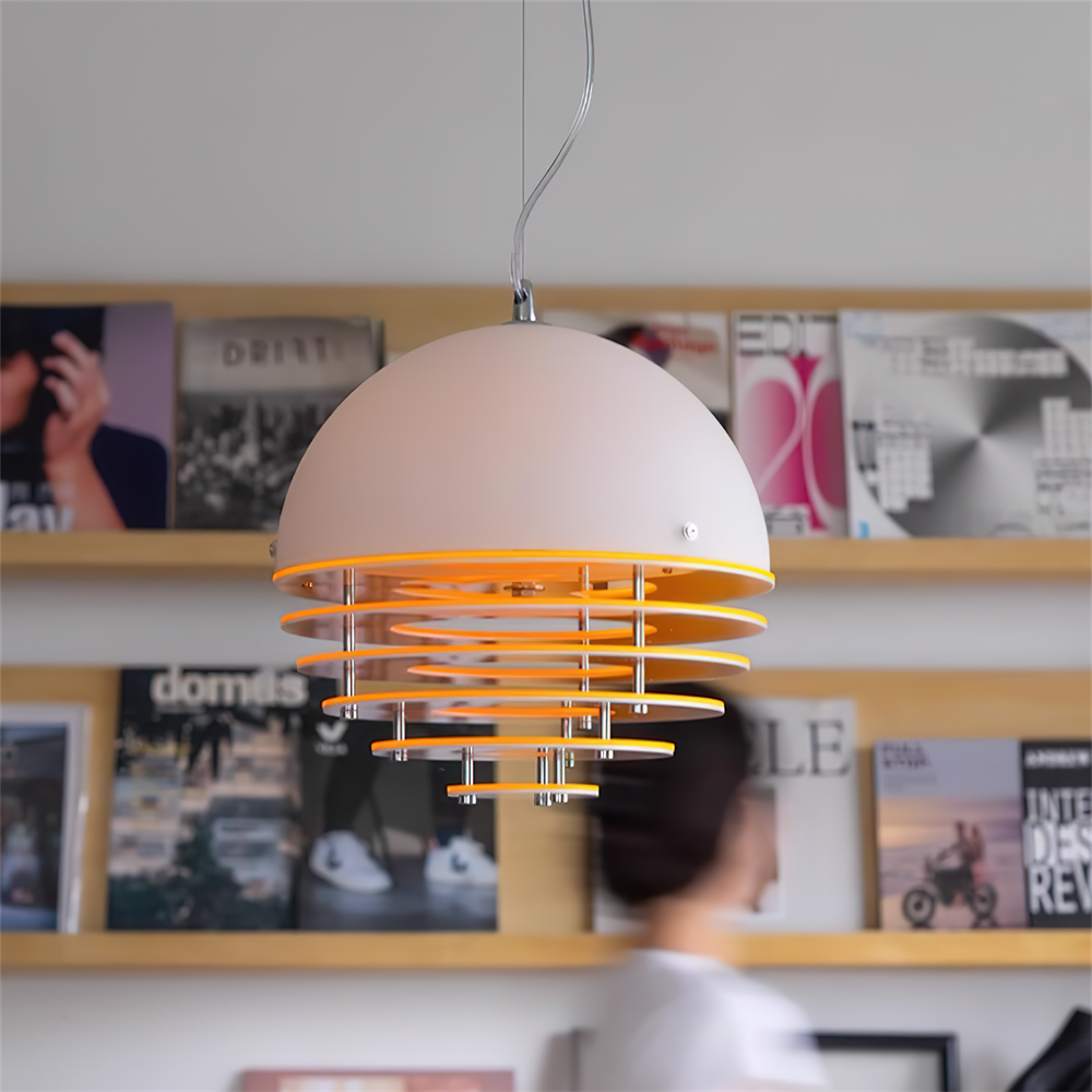 Pendelleuchte mit mehrschichtigem Lampenschirm für modernes weiches Leuchten im Esszimmer