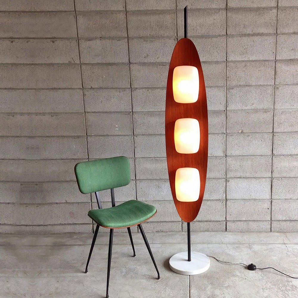 Camirara Stehleuchte aus Marmor in Teak-Farbe