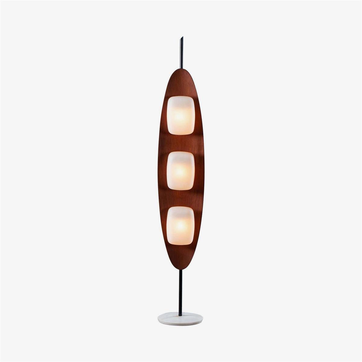 Camirara Stehleuchte aus Marmor in Teak-Farbe