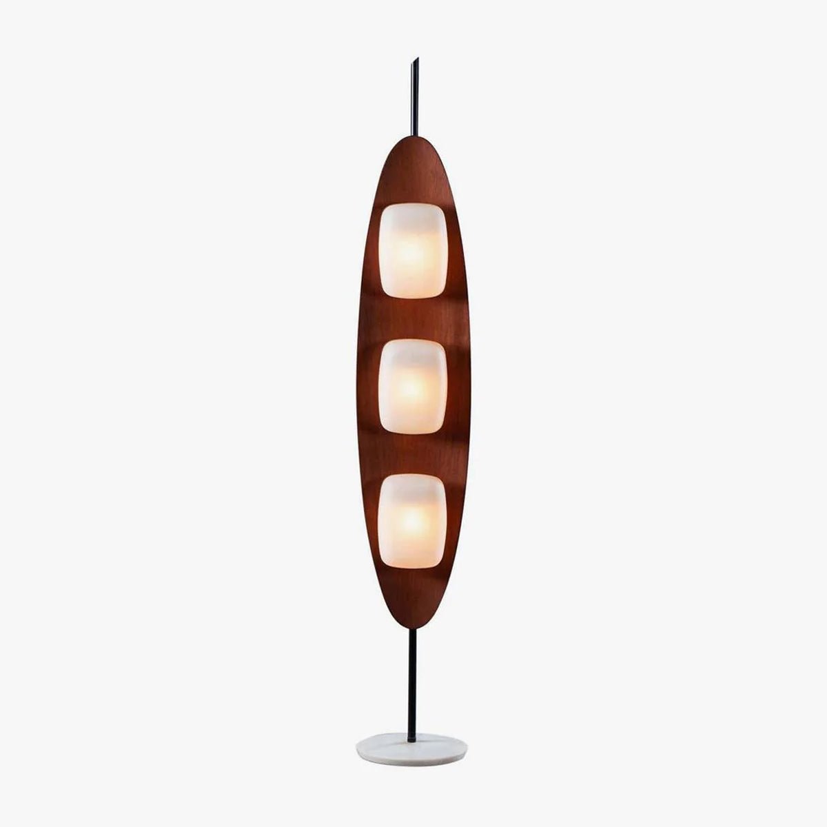 Camirara Stehleuchte aus Marmor in Teak-Farbe
