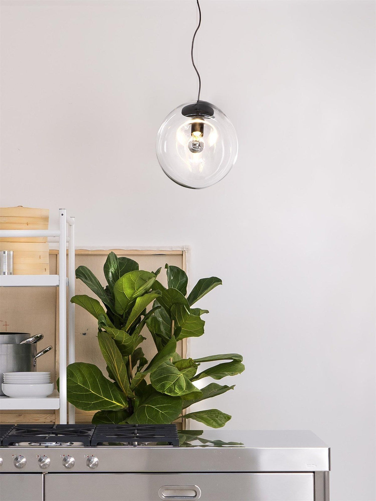 Rune Minimalistische Pendelleuchte aus transparentem Glas