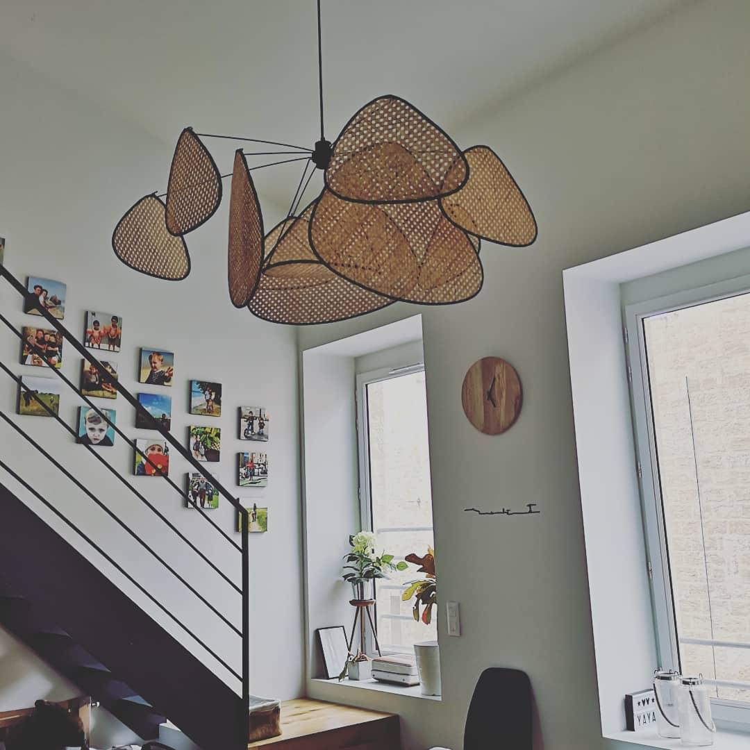 Ariinora Pendelleuchte Rattan Swag Industrial