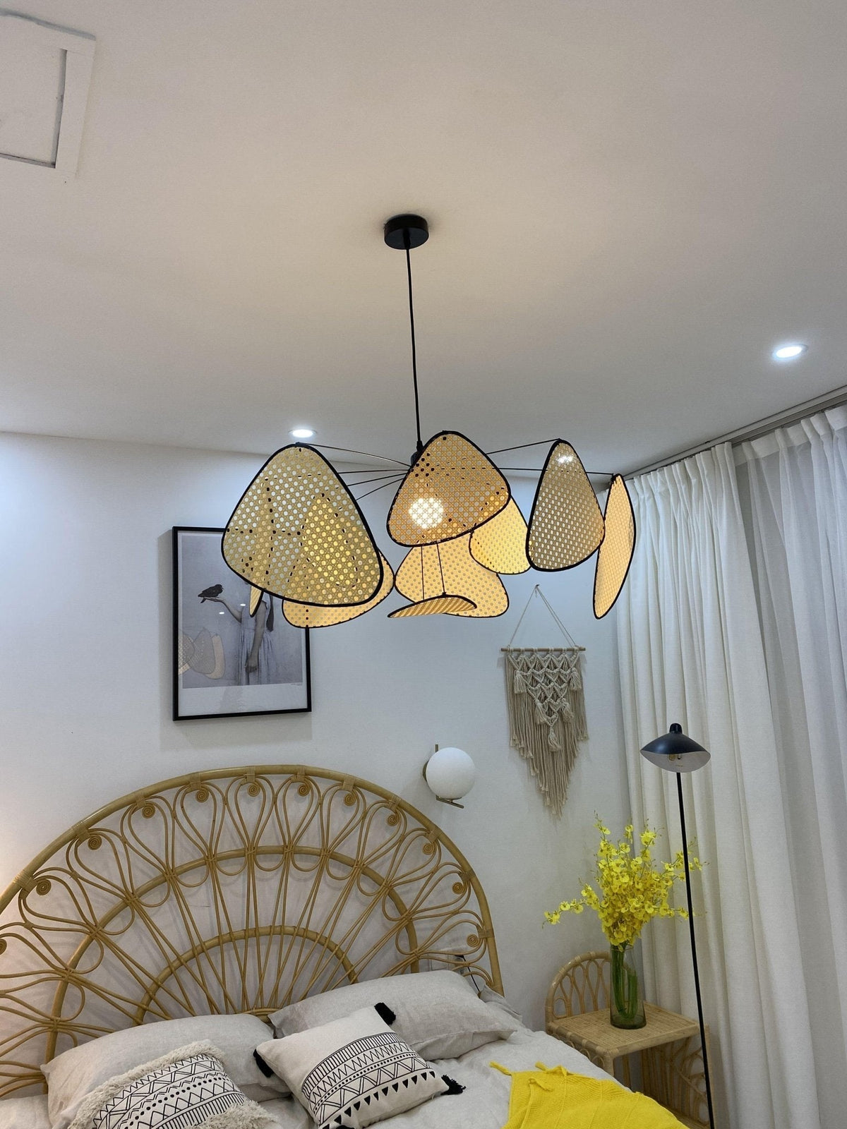 Ariinora Pendelleuchte Rattan Swag Industrial