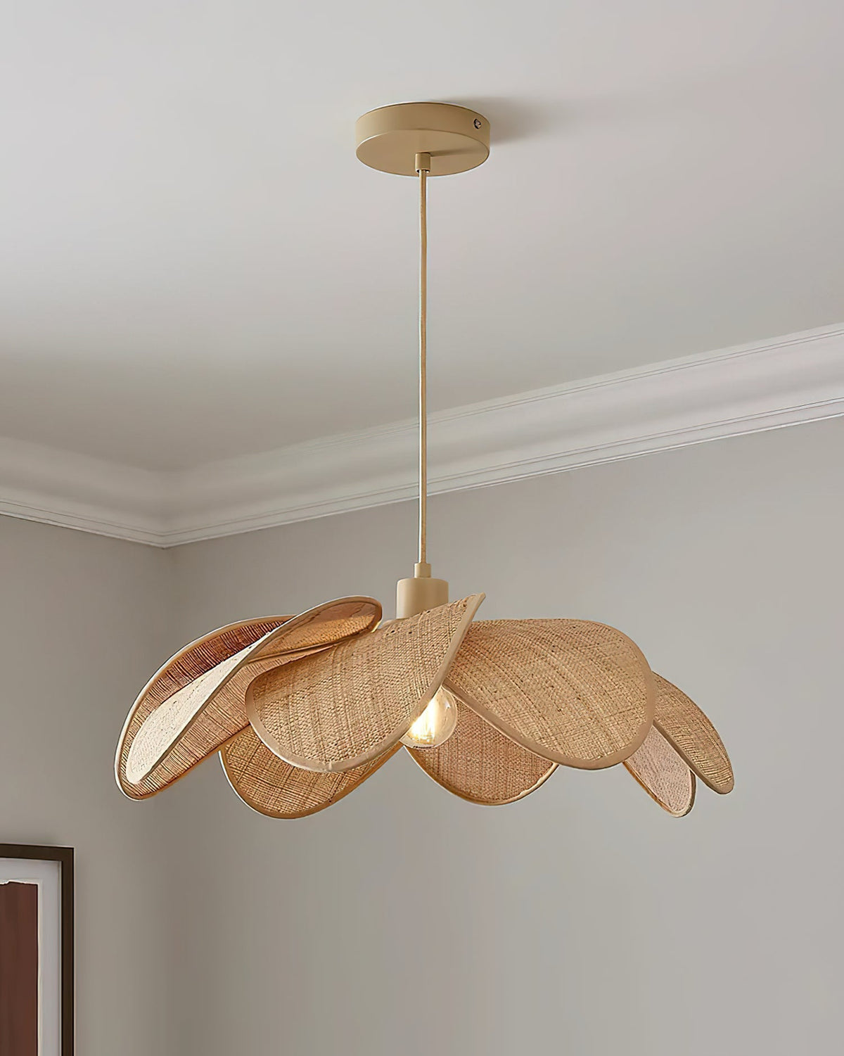 Soroise Pendelleuchte Beige Hellbraun Wabi‑Sabi Wohnzimmer Schlafzimmer | Cielum