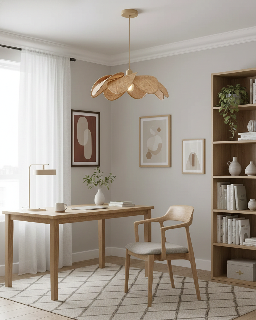 Soroise Pendelleuchte Beige Hellbraun Wabi‑Sabi Wohnzimmer Schlafzimmer | Cielum