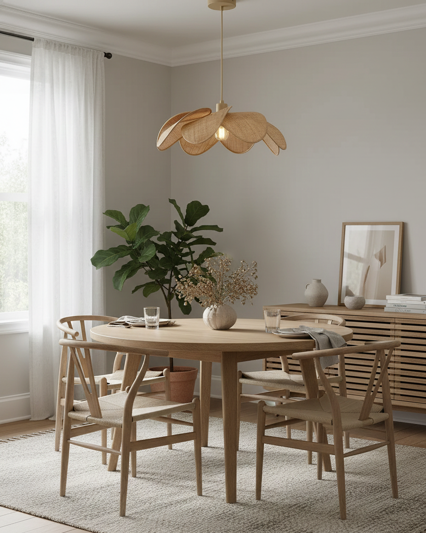 Soroise Pendelleuchte Beige Hellbraun Wabi‑Sabi Wohnzimmer Schlafzimmer | Cielum