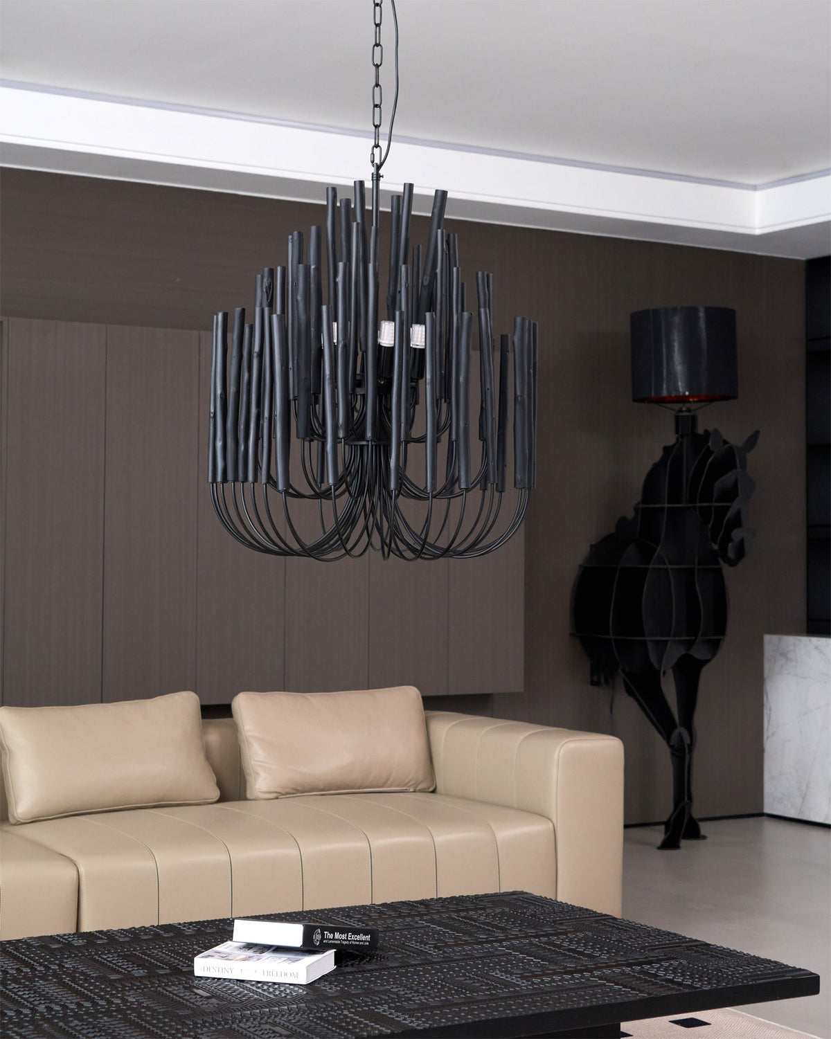 Xantir Kronleuchter im postmodernen Luxus-Stil aus Holz
