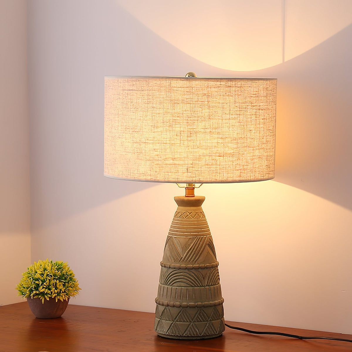 Zyra Rustic Holz Tischleuchte