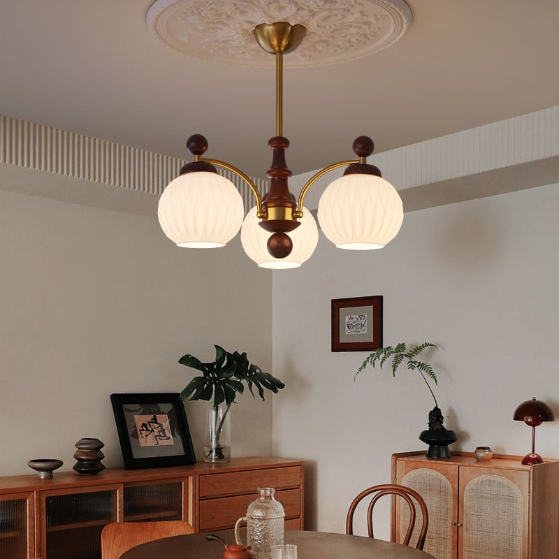 Vedoror Kronleuchter aus Holz und Glas im klassischen Orb-Design