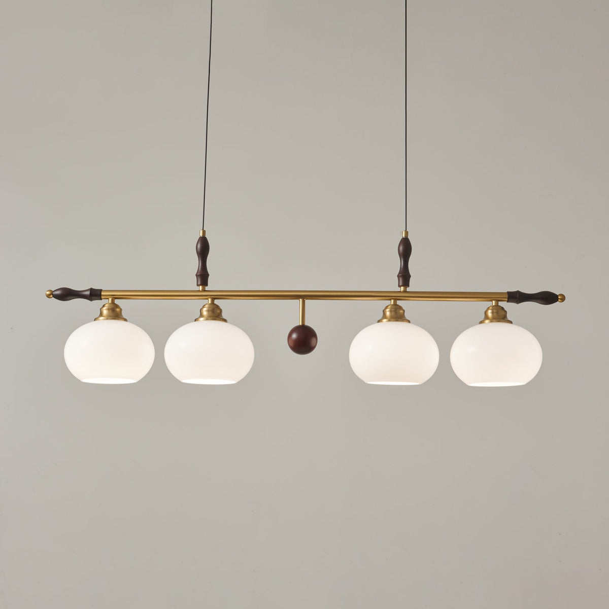 Runell Premium Elegance Traditionelle Pendelleuchte aus Holz und Glas