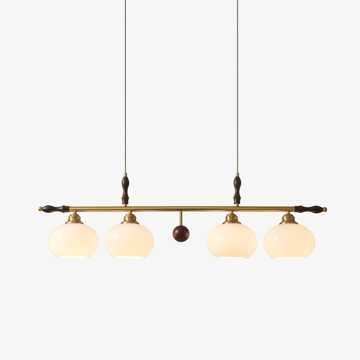 Runell Premium Elegance Traditionelle Pendelleuchte aus Holz und Glas