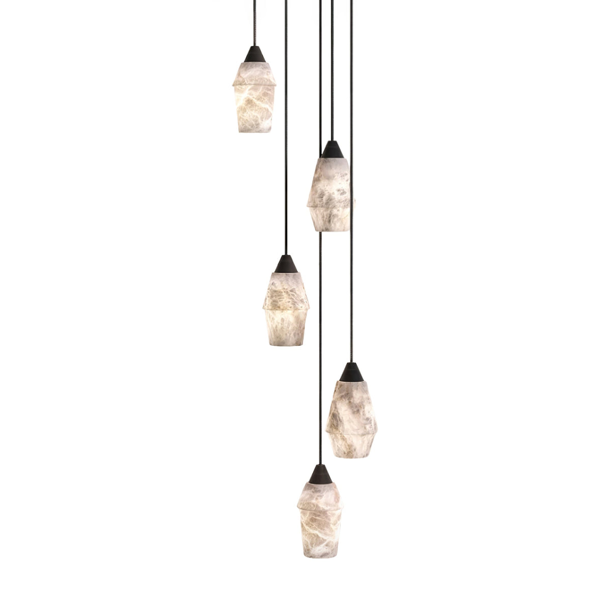 Ostara Pendelleuchte aus Messing und Alabaster