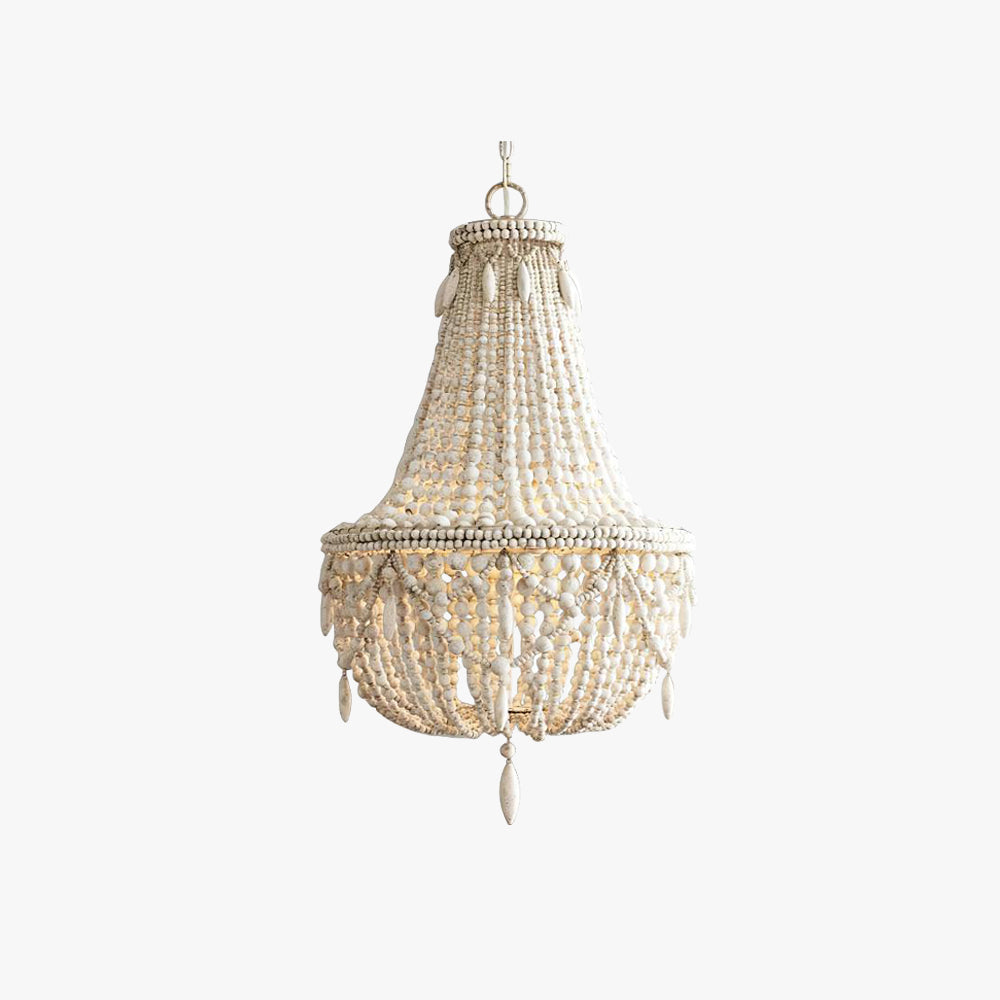 Silva Retro Luxury Atmosphere Pendelleuchte aus Metall/Holz, Altweiß