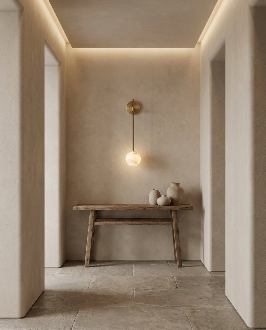 Staverncombe Alabaster-Wandleuchte