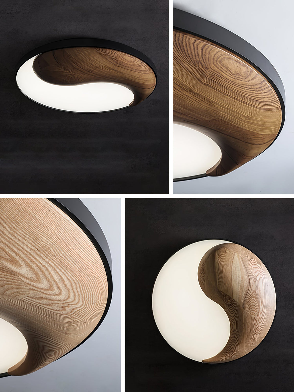 Ivelor zeitgenössische minimalistische Deckenleuchte aus Holz im Balance-Design