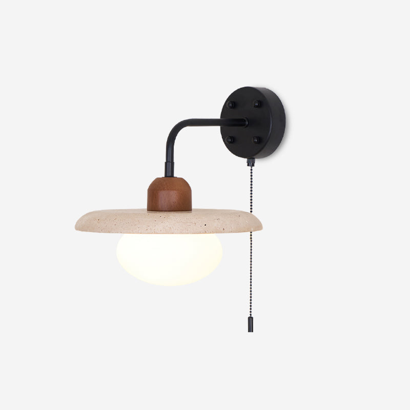 Tavivette Travertine Wandleuchte mit Kettenzug-Schalter