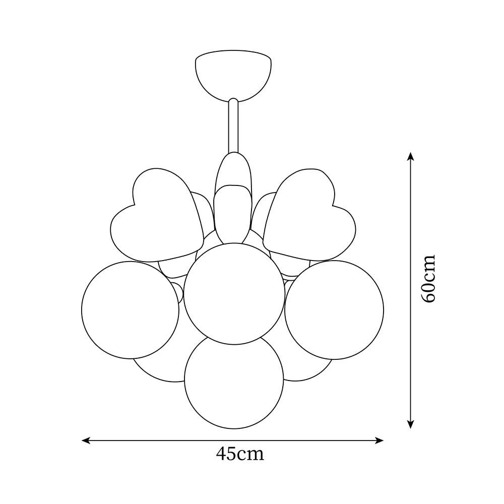 Kronleuchter Heart Accents Kugel-Lampenschirme verspielt modern Kinderzimmer