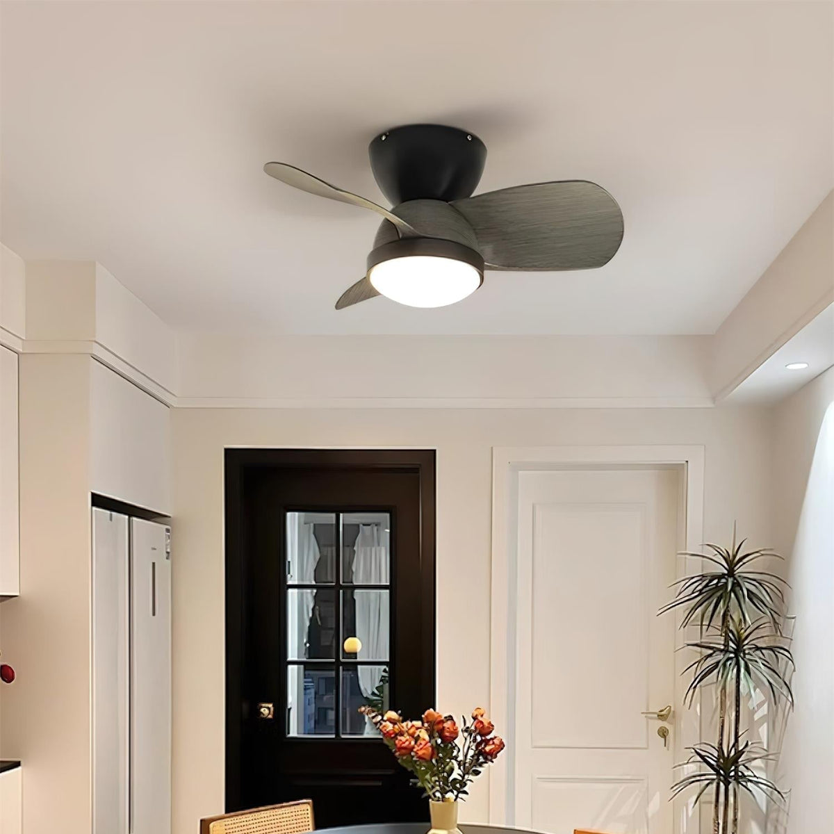 Rinerel Moderner Deckenventilator mit Beleuchtung aus Holz