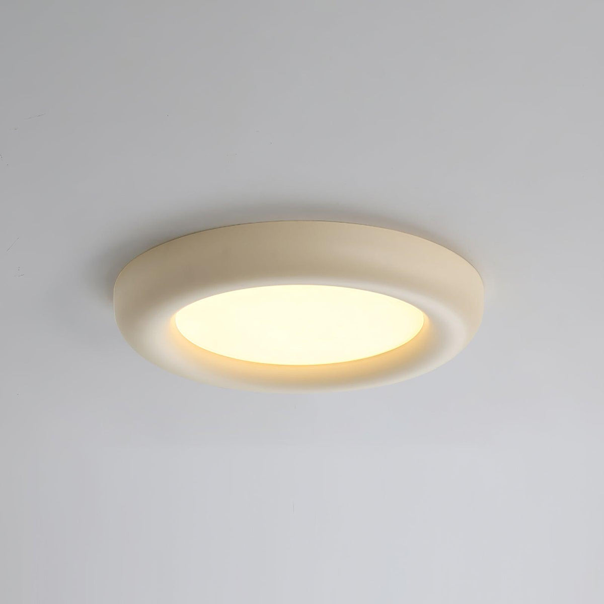 Deckenleuchte Beige flache Deckenleuchte mit Baldachin minimalistisch