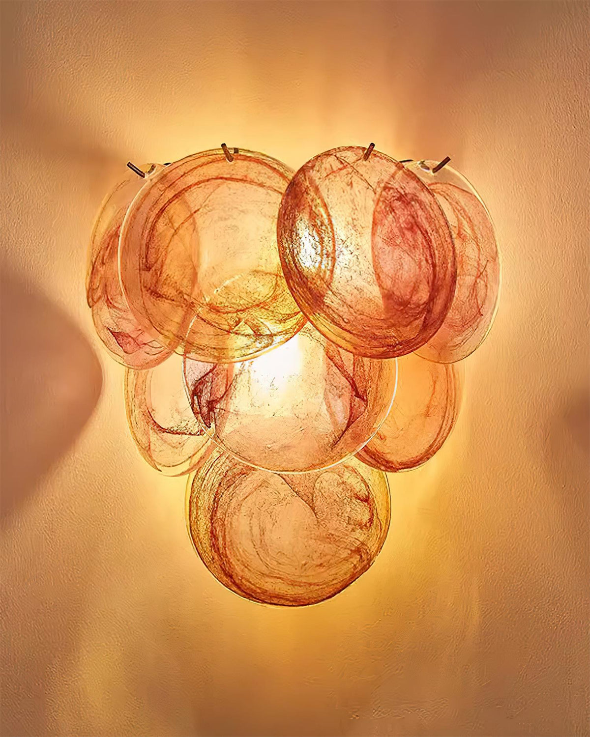 Opalara Pink Capiz-Shell-Wandleuchte