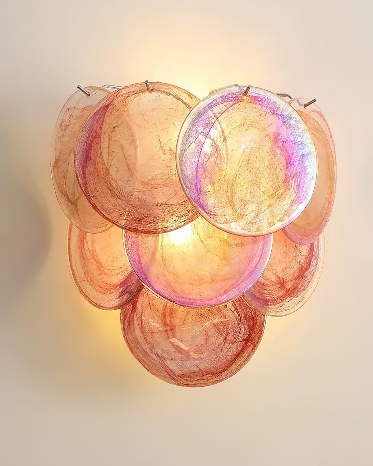 Opalara Pink Capiz-Shell-Wandleuchte