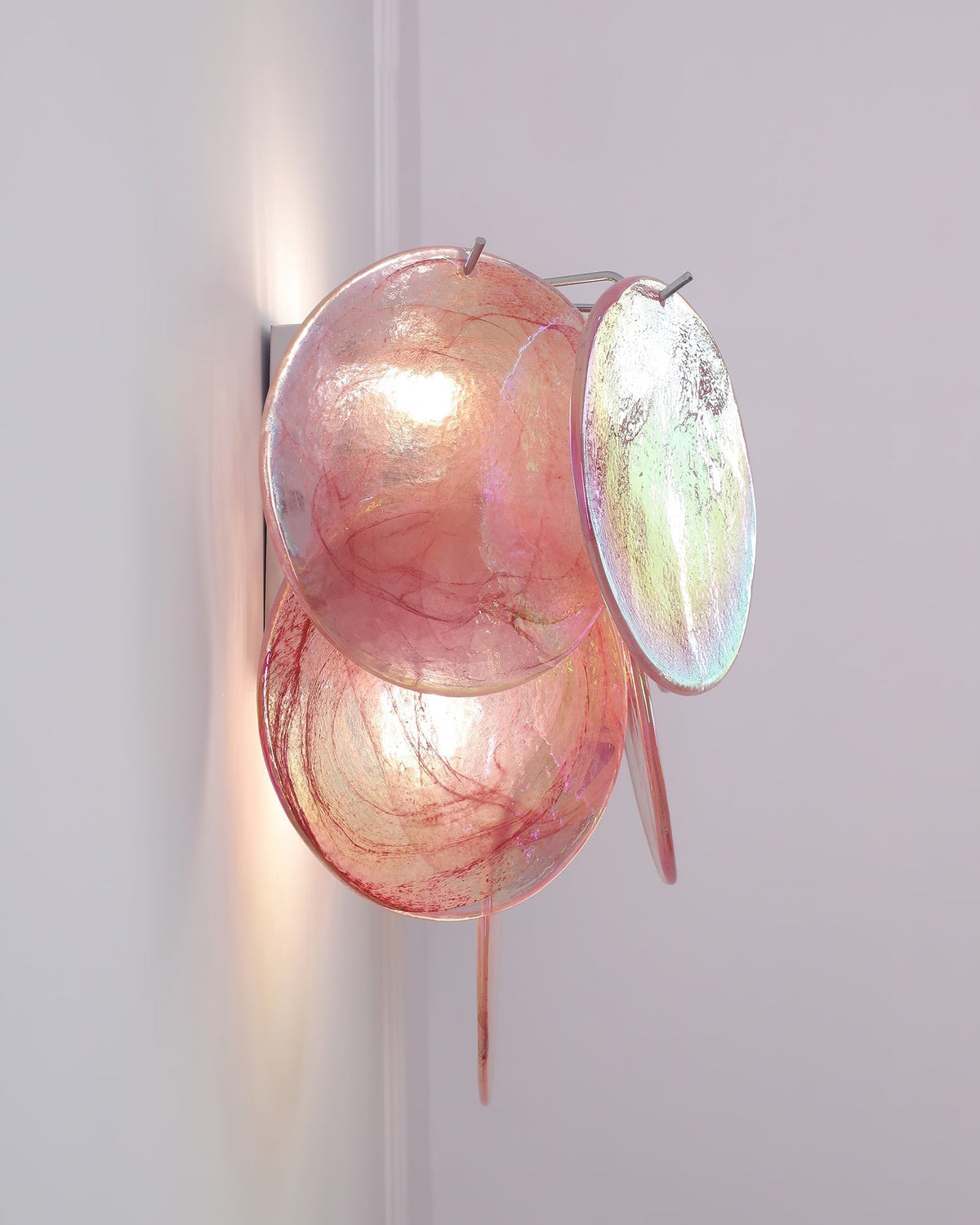 Opalara Pink Capiz-Shell-Wandleuchte