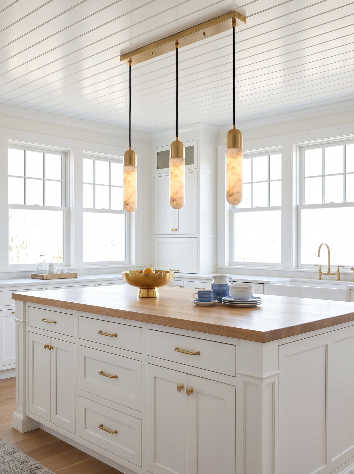 Loxcombe Alabaster-Pendelleuchte