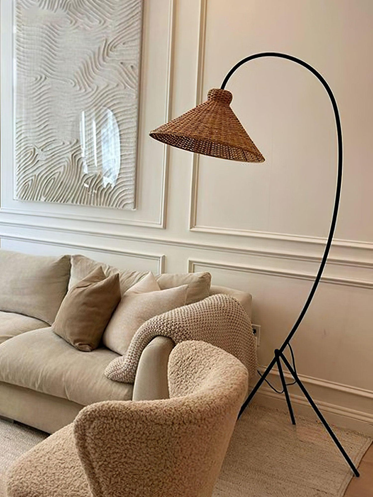 Sombrero Rattan Stehleuchte