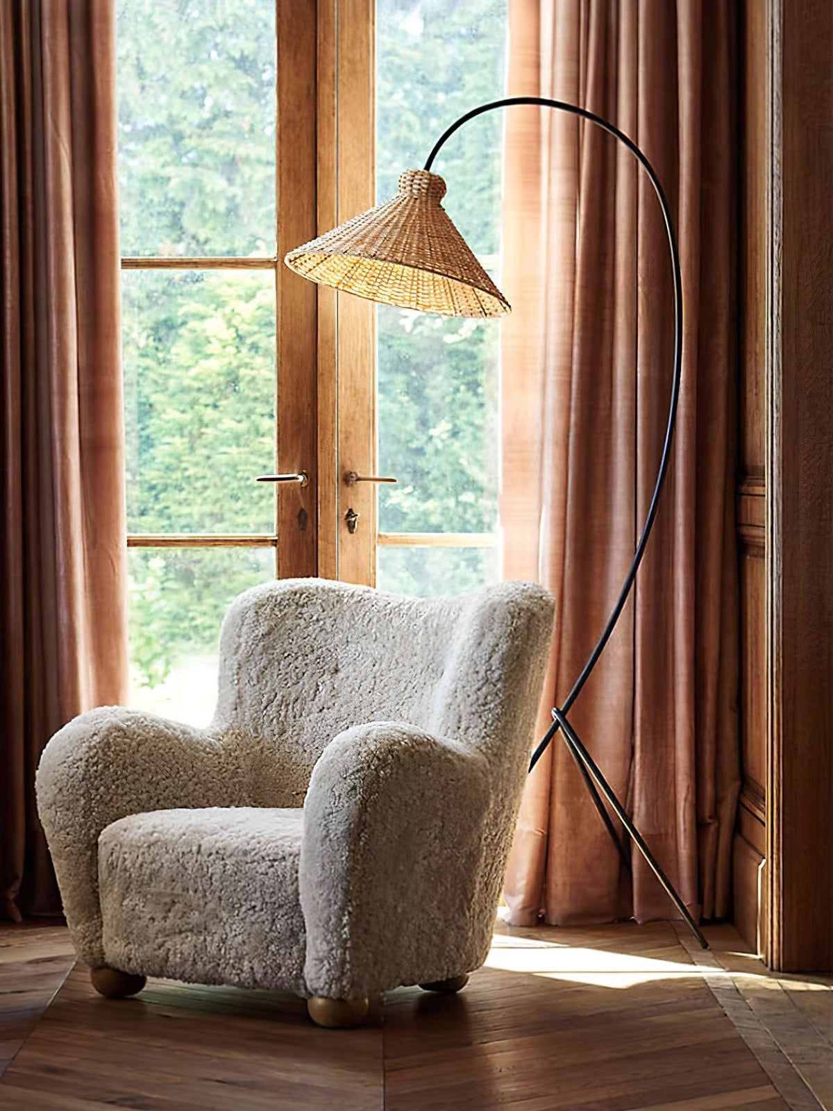 Sombrero Rattan Stehleuchte