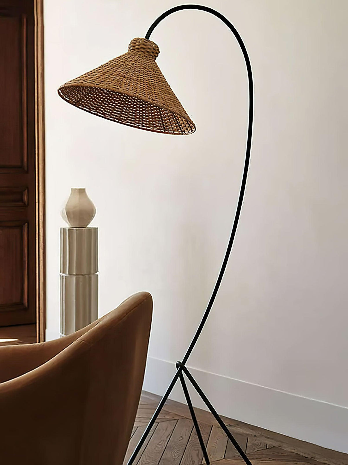Sombrero Rattan Stehleuchte