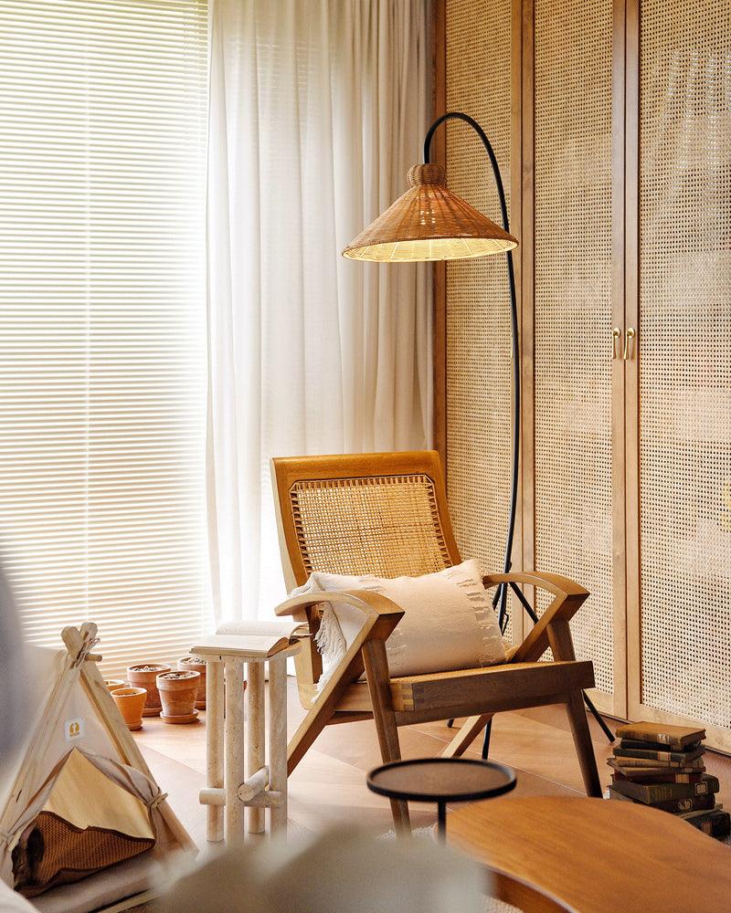 Sombrero Rattan Stehleuchte