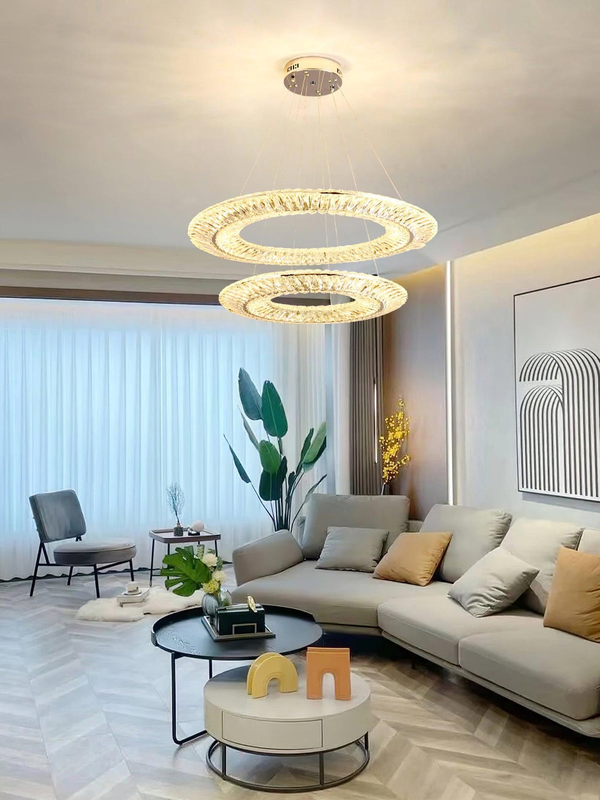 Tev Kronleuchter Geometrisch Kristall LED Elegant