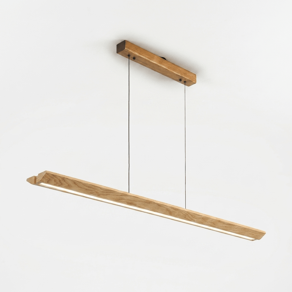 Alderine Pendelleuchte aus Holz linear