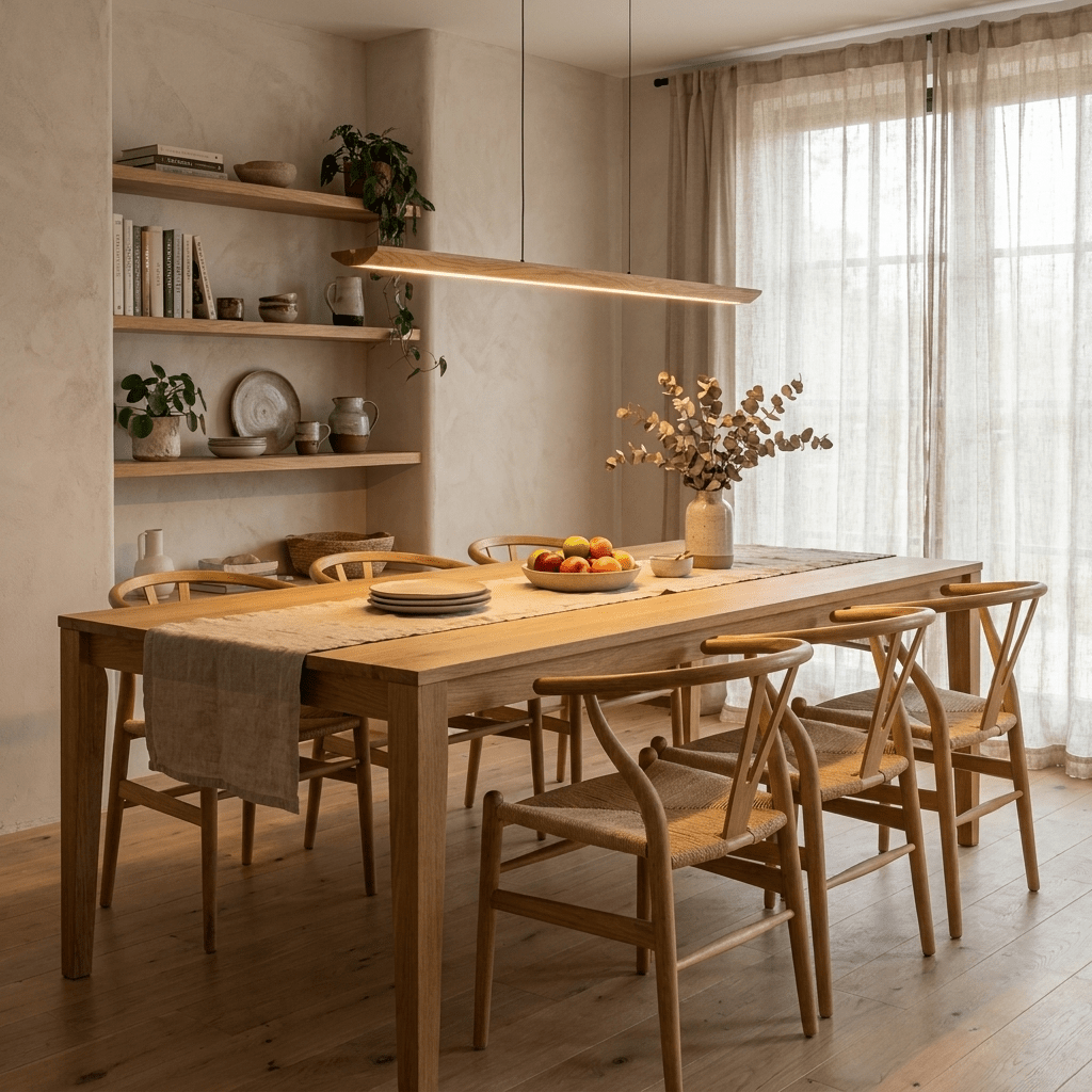 Alderine Pendelleuchte aus Holz linear