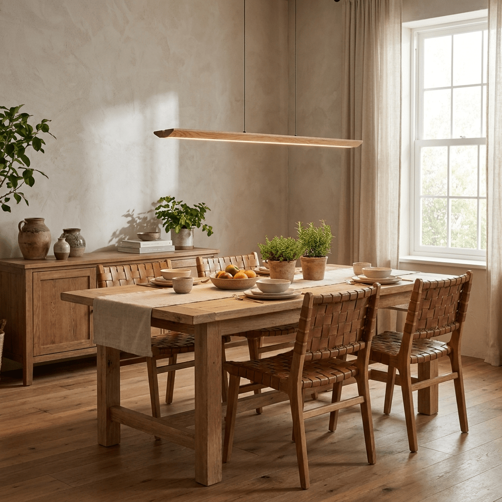 Alderine Pendelleuchte aus Holz linear